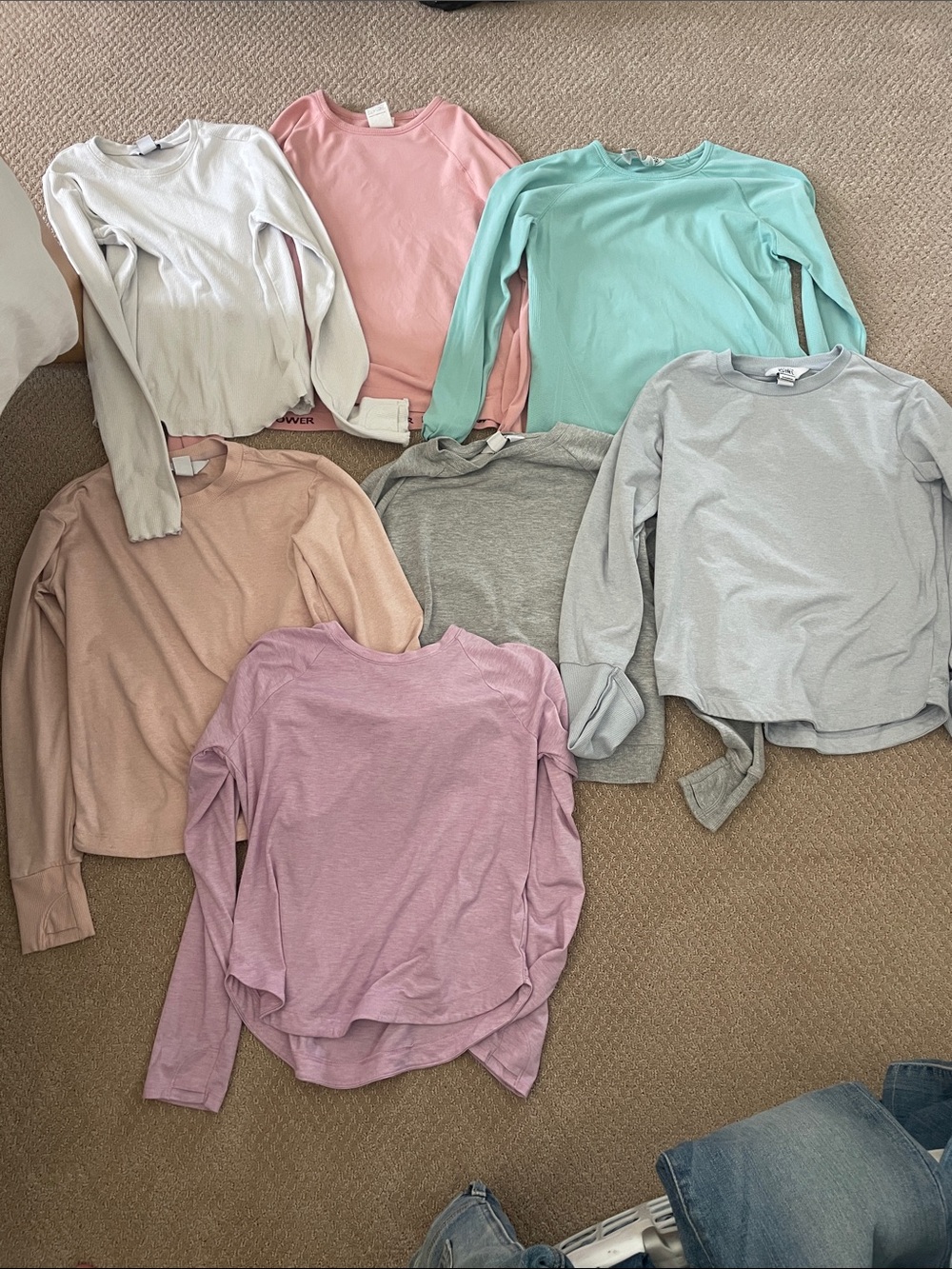 Athleta girl 7 LONG SLEEVE shirts bundle